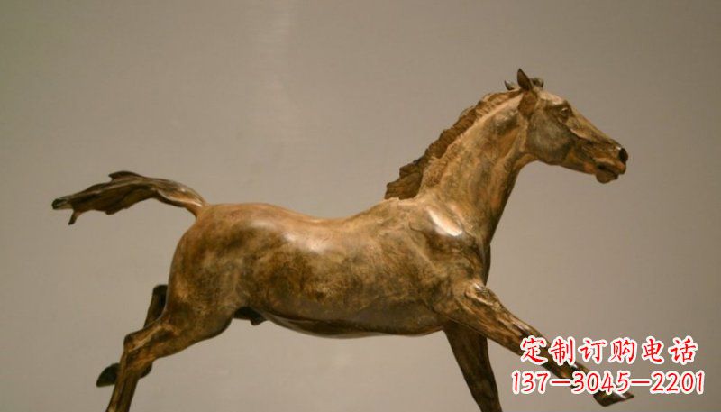 安阳公园奔跑的马动物铜雕 (2)