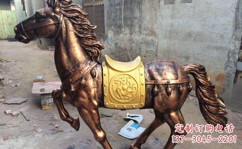安阳公园奔跑的马动物铜雕 (4)