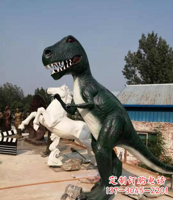 安阳公园玻璃钢仿真恐龙雕塑