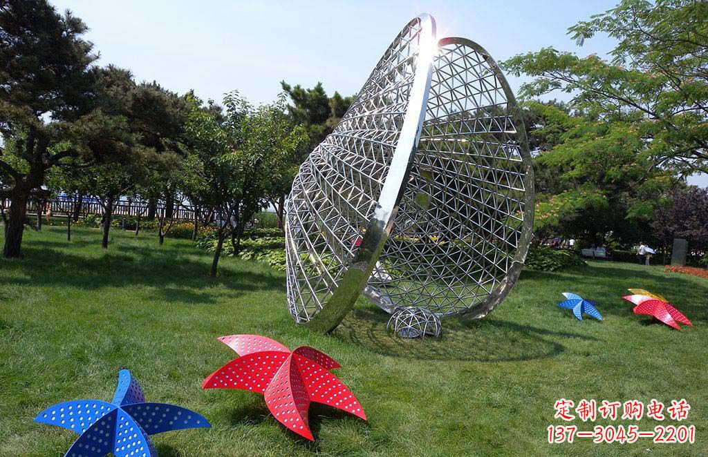 安阳公园不锈钢贝壳海星景观雕塑