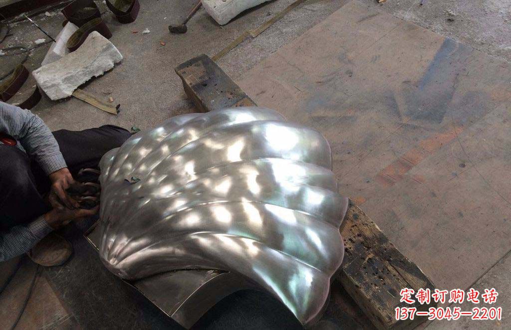 安阳公园不锈钢贝壳景观雕塑