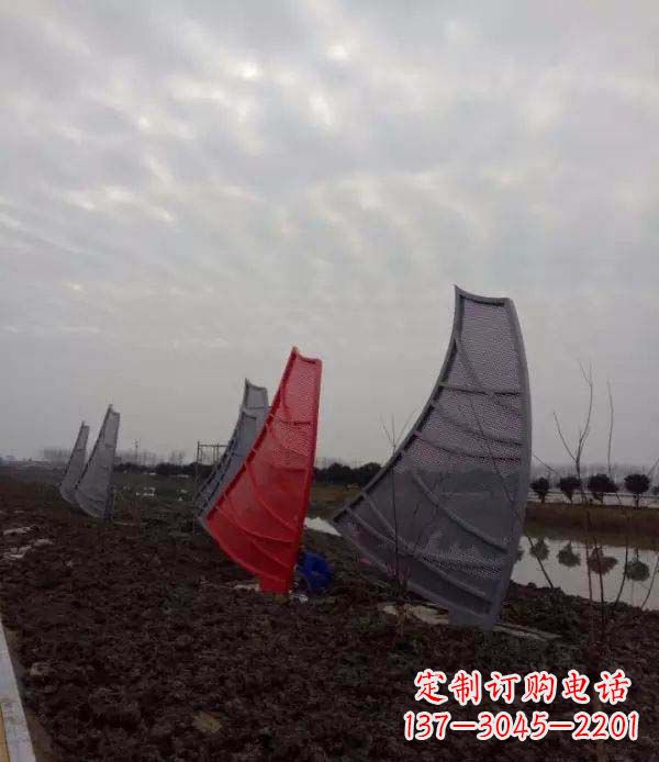 安阳公园不锈钢抽象帆船雕塑
