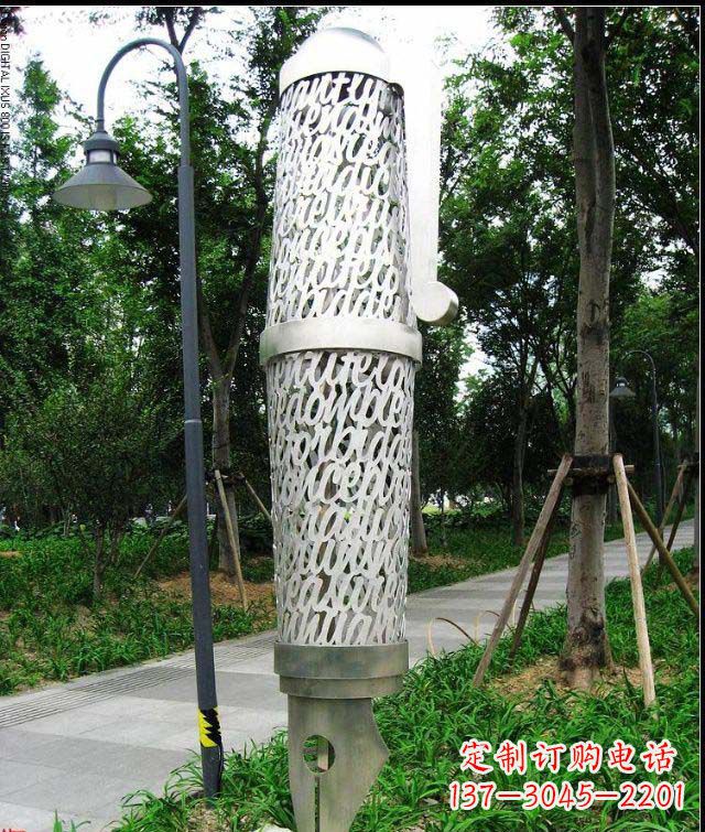 安阳公园不锈钢抽象钢笔雕塑