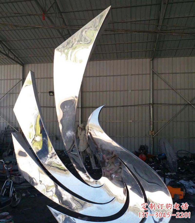 安阳公园不锈钢抽象和平鸽雕塑
