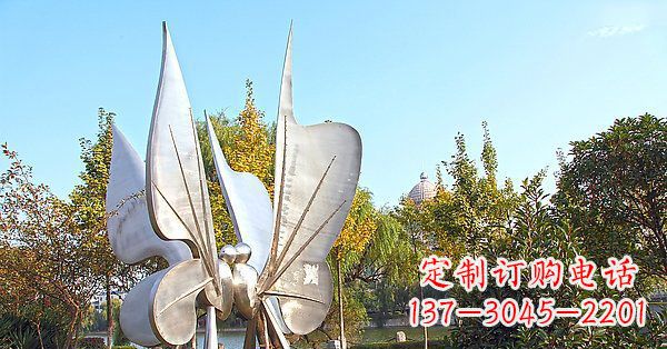 安阳公园不锈钢抽象蝴蝶雕塑1