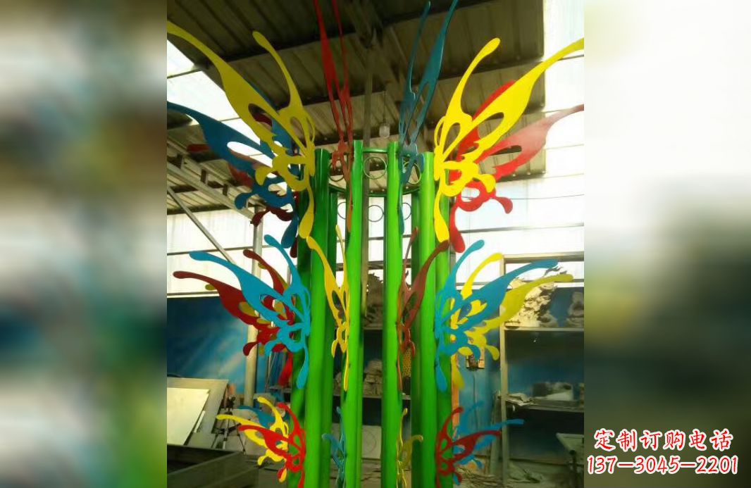 安阳公园不锈钢抽象蝴蝶景观雕塑