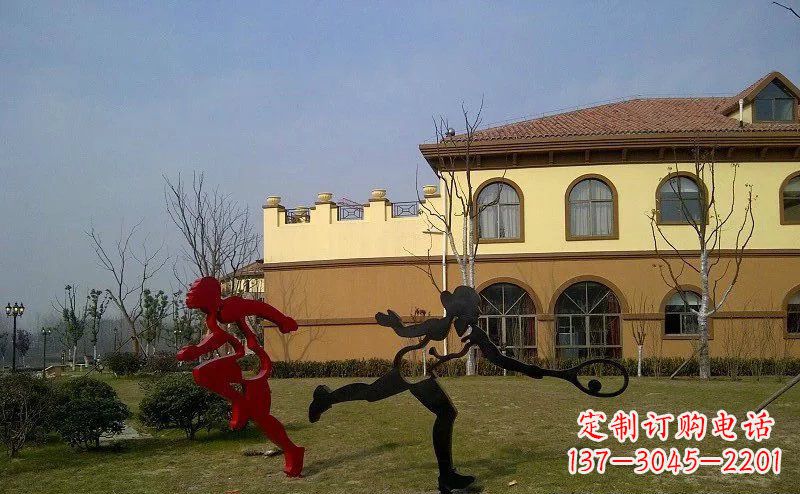 安阳公园不锈钢抽象运动员人物雕塑
