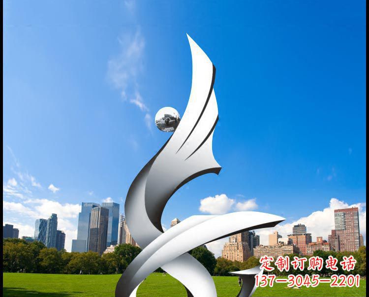 安阳公园不锈钢创意凤凰雕塑
