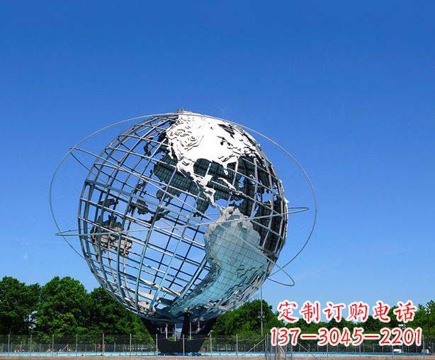 安阳公园不锈钢地球仪摆件雕塑