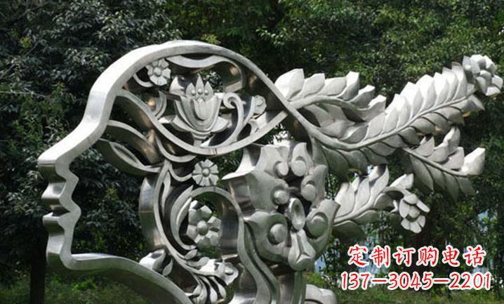 安阳公园不锈钢雕刻美女雕塑