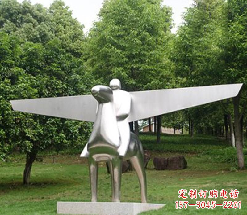 安阳优雅而独特的不锈钢飞马雕塑