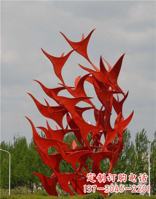安阳公园不锈钢飞翔的天鹅雕塑