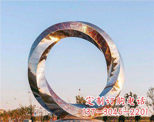 安阳公园不锈钢几何圆环景观雕塑