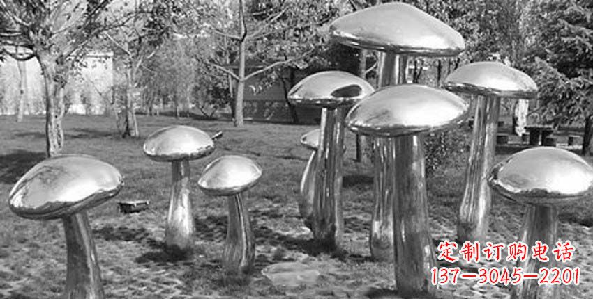 安阳公园不锈钢镜面蘑菇景观雕塑