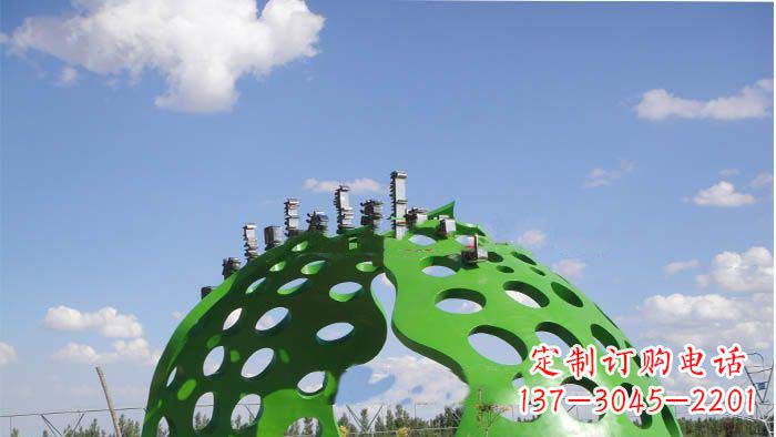 安阳公园不锈钢镂空半圆拱门雕塑