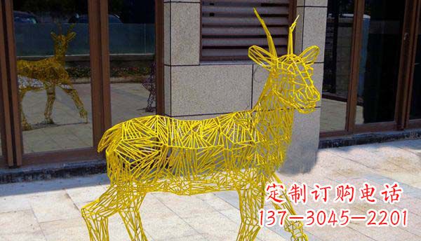 安阳公园不锈钢镂空小鹿雕塑