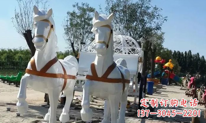 安阳公园不锈钢马车雕塑