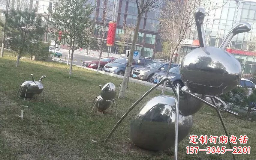 安阳公园不锈钢蚂蚁雕塑