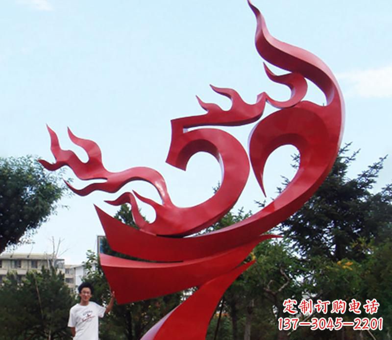 安阳公园不锈钢飘带飞翔景观雕塑