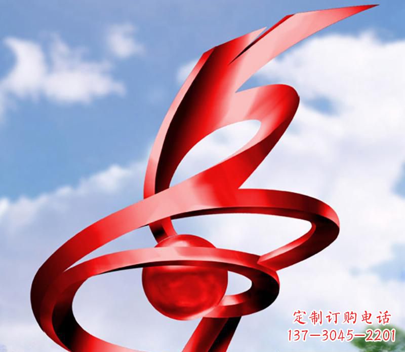 安阳公园不锈钢飘带指环景观雕塑