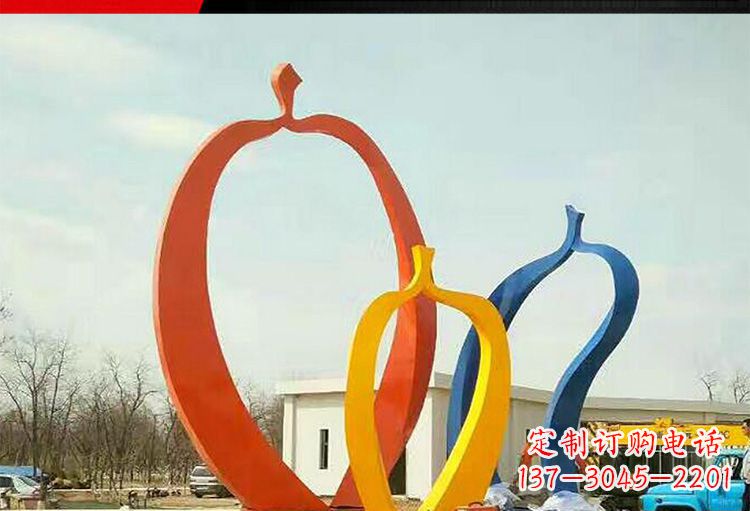 安阳公园不锈钢苹果造型雕塑