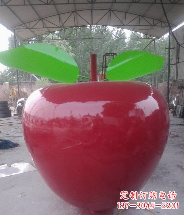安阳公园不锈钢苹果景观雕塑