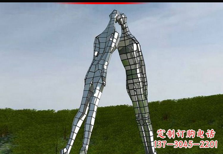 安阳公园不锈钢情侣人物雕塑