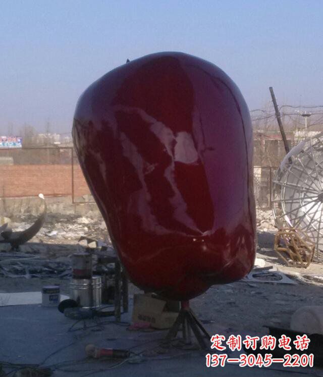 安阳公园不锈钢蛇果景观雕塑