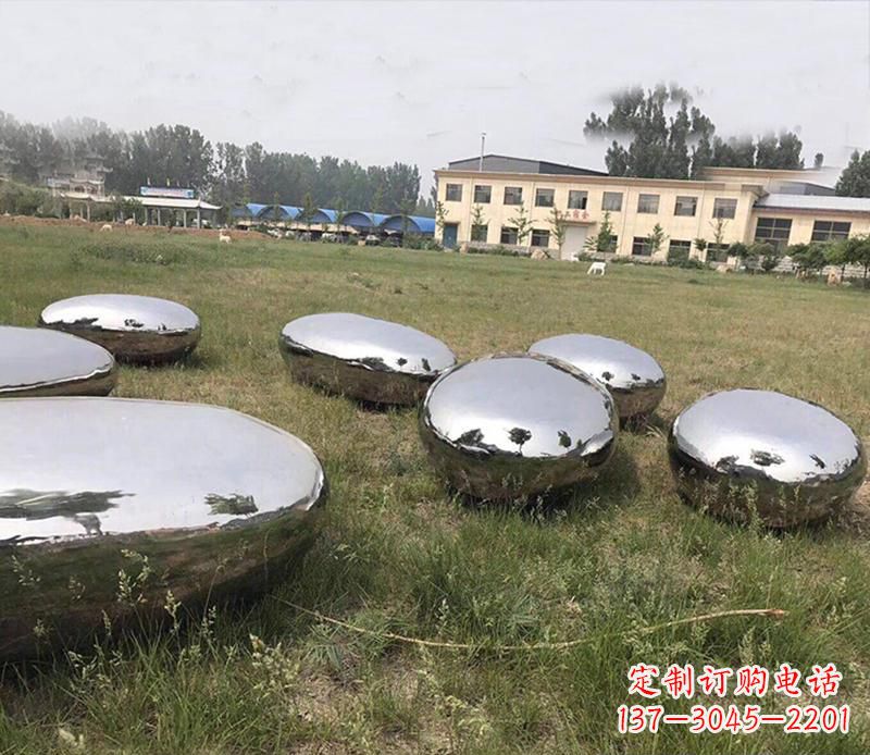 安阳公园不锈钢水滴座椅景观雕塑