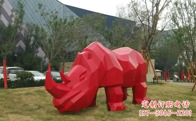 安阳公园不锈钢犀牛雕塑