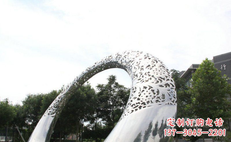 安阳公园不锈钢圆形拱门雕塑