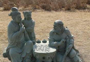 安阳八仙下棋铜雕塑