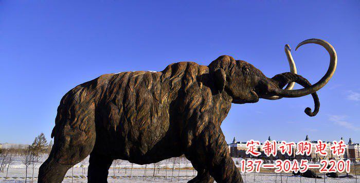 安阳公园抽象大象动物铜雕 (2)