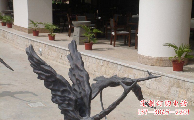 安阳公园抽象大雁动物铜雕