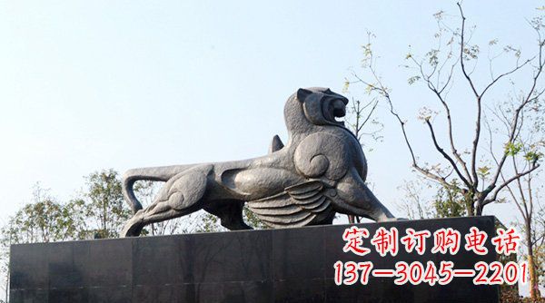 安阳公园抽象狮子动物铜雕