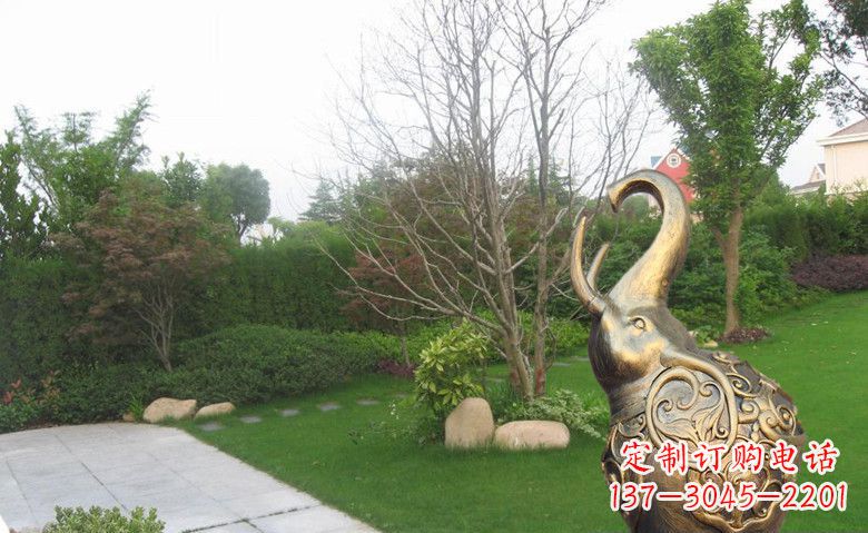 安阳公园抽象小象动物铜雕