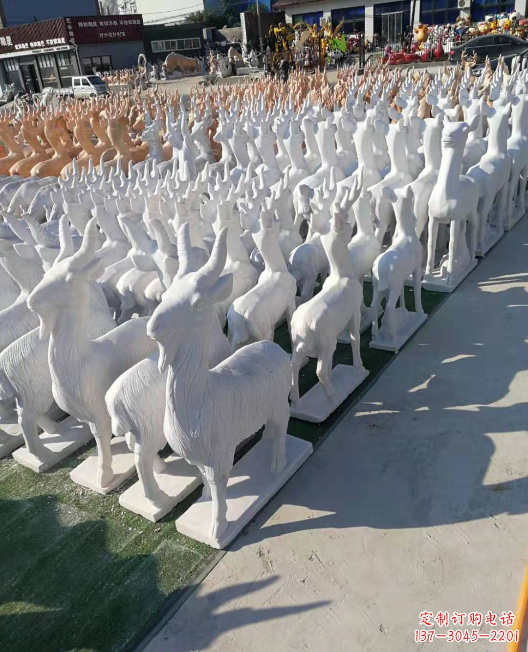 安阳公园大理石动物羊雕塑