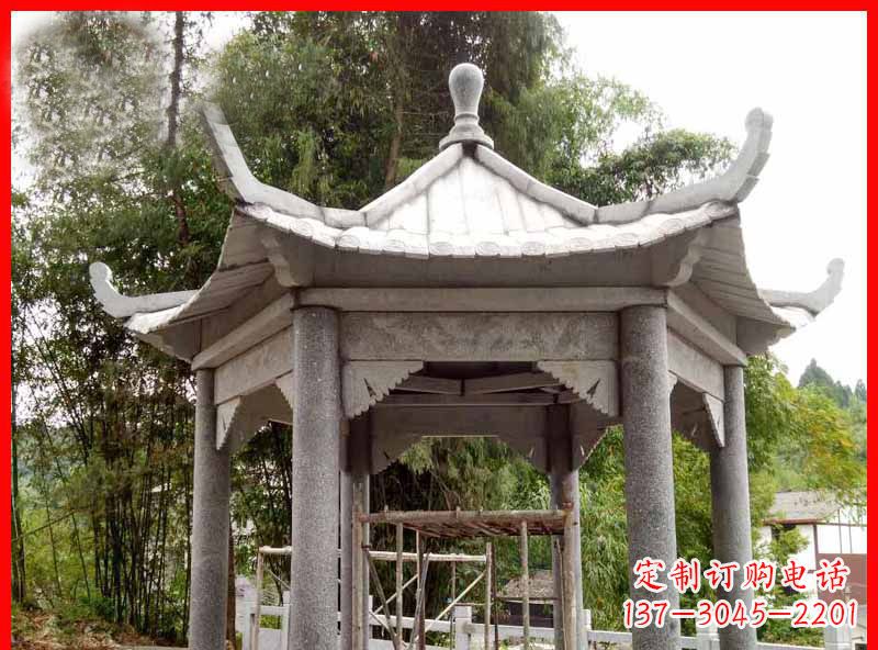 安阳公园大理石六角凉亭石雕