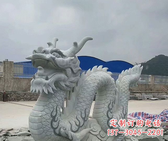 安阳公园大理石生肖龙景观石雕 (2)