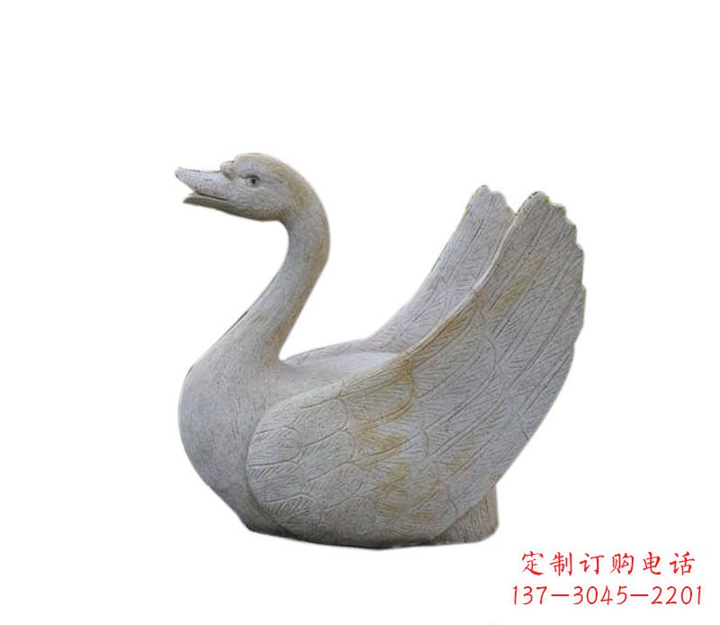 安阳公园大理石天鹅喷泉景观石雕