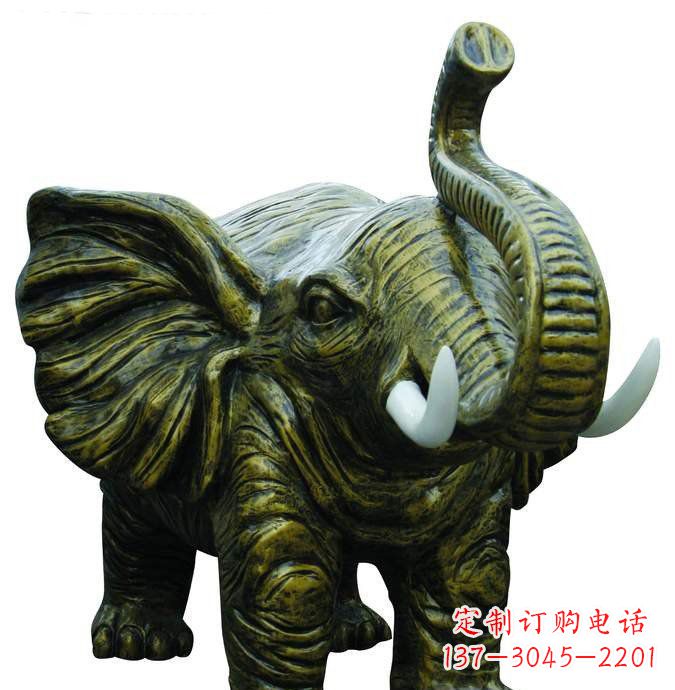 安阳公园大象动物铜雕