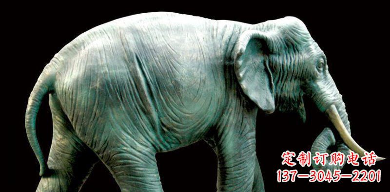 安阳公园大象动物铜雕 (3)