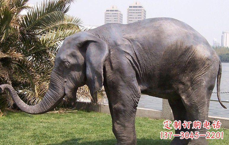 安阳公园大象铜雕塑