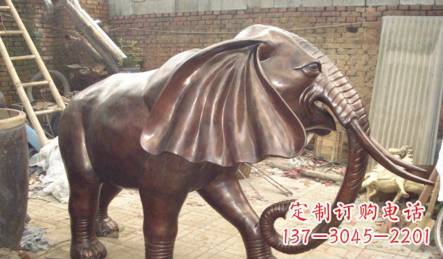 安阳公园大象铸铜动物铜雕