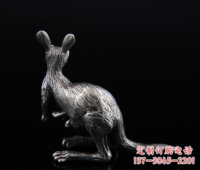 安阳公园袋鼠动物铜雕 (2)