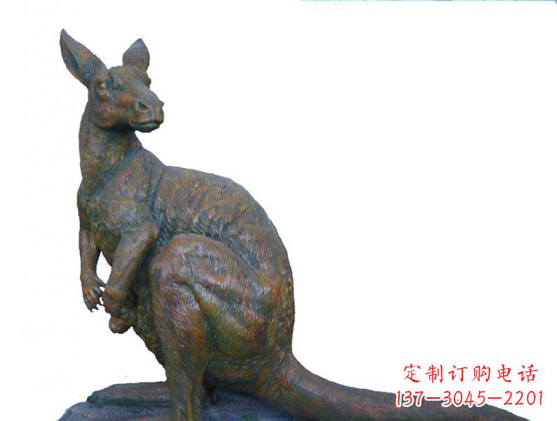 安阳公园袋鼠动物铜雕 (4)