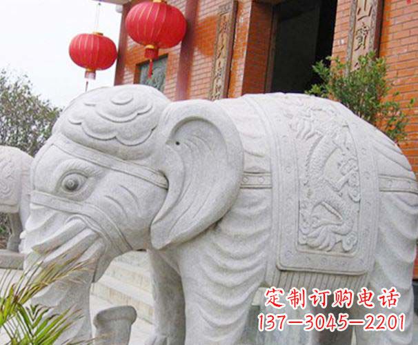 安阳公园动物大理石大象石雕