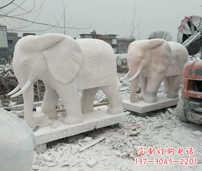 安阳公园动物大象石雕 (5)