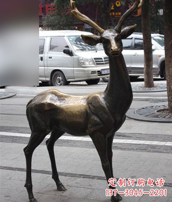 安阳公园动物鹿铜雕