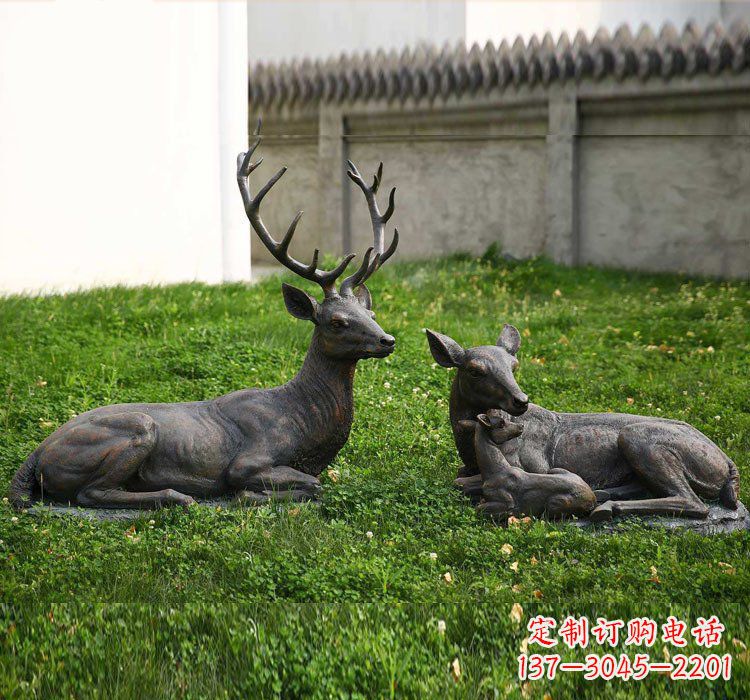 安阳公园动物梅花鹿铜雕222